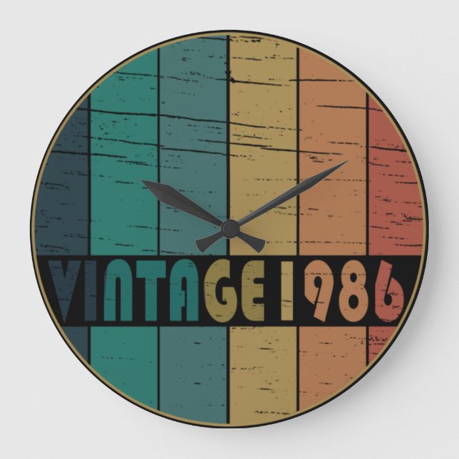 född 1986, vintage födelsedag stor klocka (Framsida)