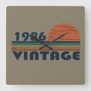 född 1986 vintagens födelsedagspresent fyrkantig klocka