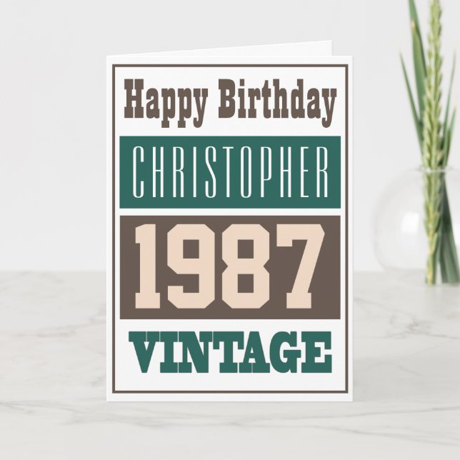 Född 1987 i Hälsning-kort Kort (Framsida)