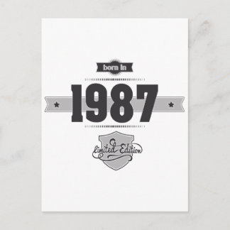 Född 1987 (Mörk&lättgrey) Vykort