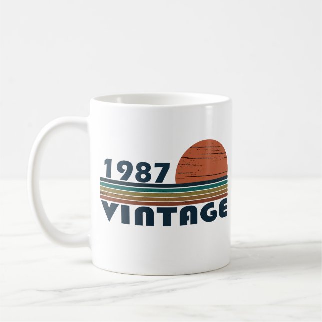 född 1987 vintage födelsedagspresent kaffemugg (Vänster)