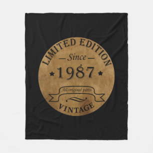 född 1987, vintagens födelsedag fleecefilt