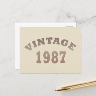 född 1987, vintagens födelsedag helg vykort