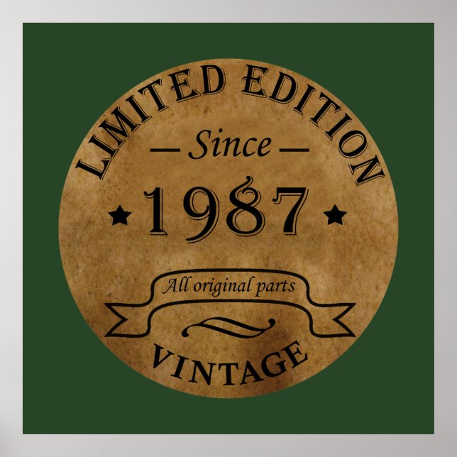 född 1987, vintagens födelsedag poster (Framsidan)