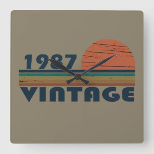 född 1987 vintagens födelsedagspresent fyrkantig klocka