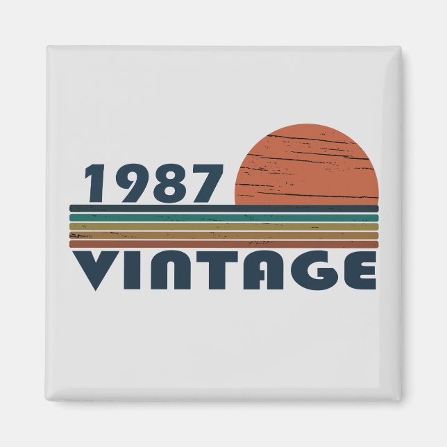 född 1987 vintagens födelsedagspresent magnet (Framsidan)