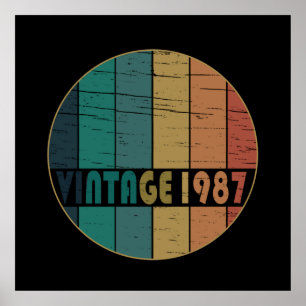 född 1987 vintagens födelsedagspresent poster