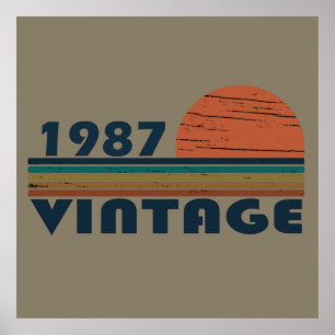 född 1987 vintagens födelsedagspresent poster