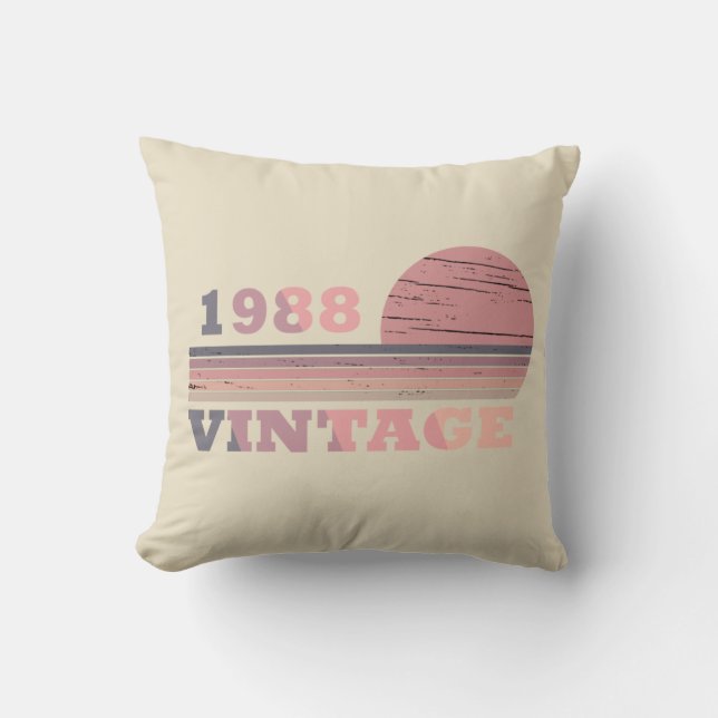 född 1988, vintagens födelsedag kudde (Framsida)