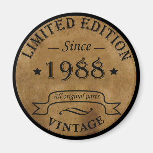 född 1988, vintagens födelsedag magnet