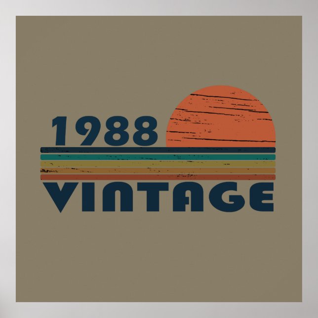 född 1988, vintagens födelsedag poster (Framsidan)