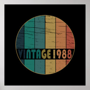 född 1988, vintagens födelsedag poster