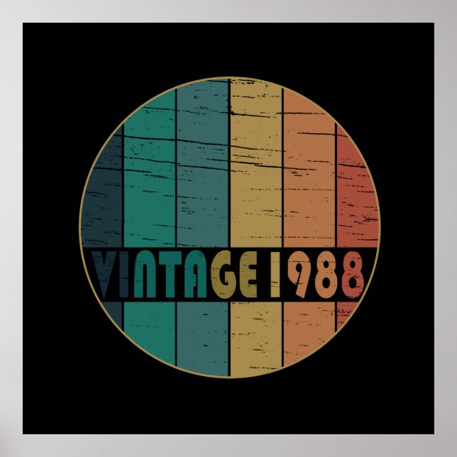 född 1988, vintagens födelsedag poster (Framsidan)