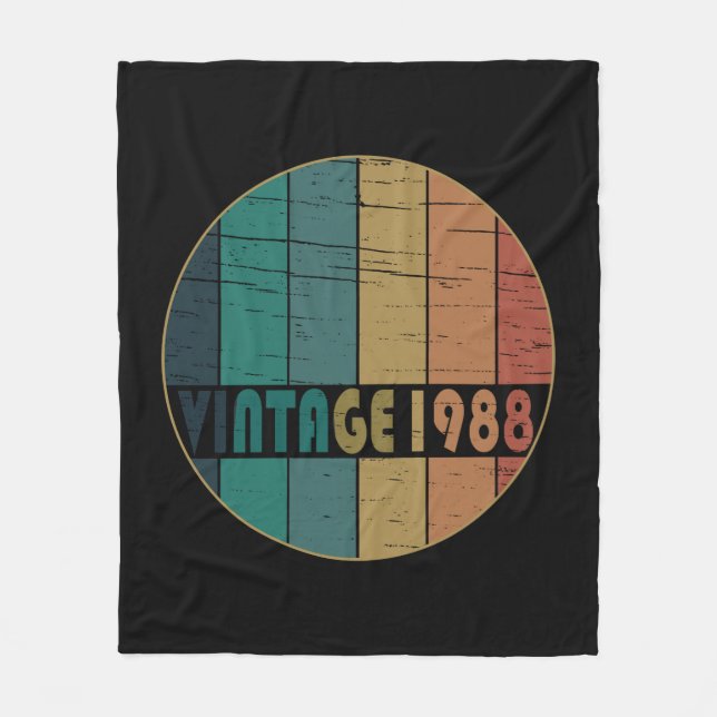 Född 1988 vintagens födelsedagspresent fleecefilt (Framsidan)