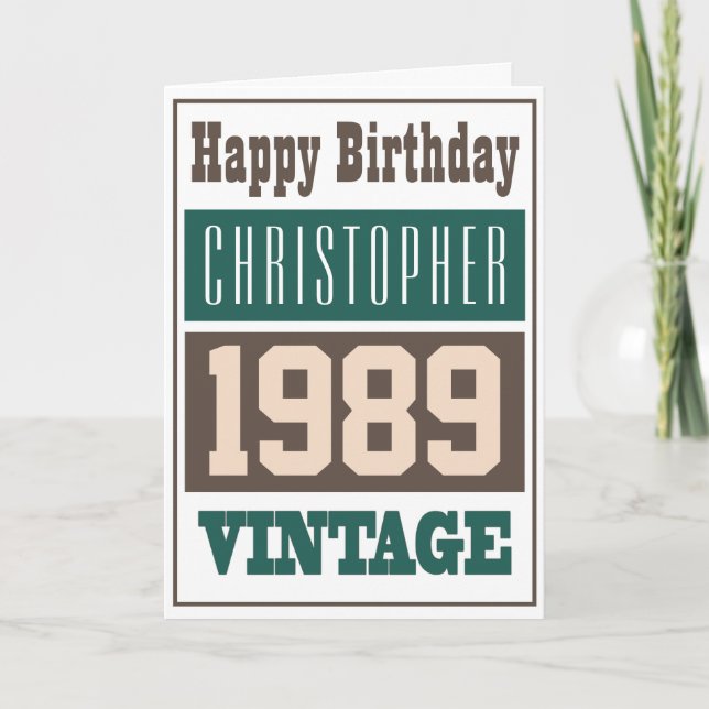 Född 1989 i Hälsning-kort Kort (Framsida)