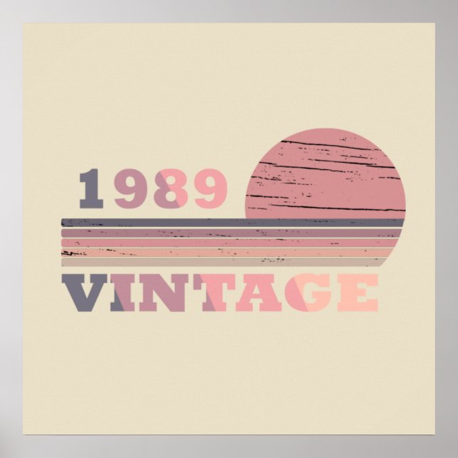 född 1989 vintage födelsedag poster (Framsidan)