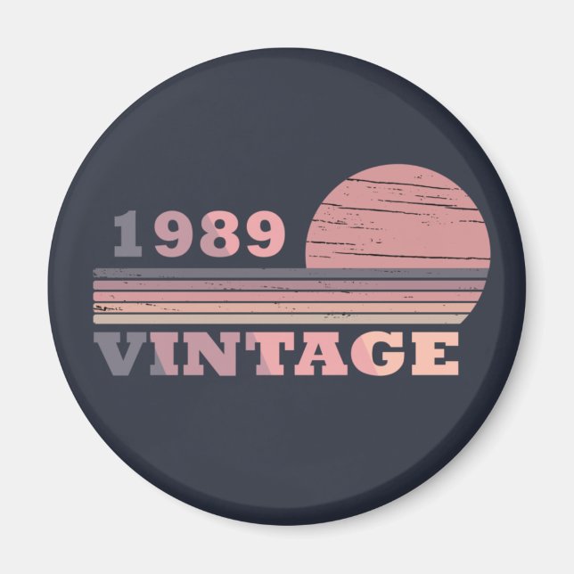 född 1989, vintagens födelsedag magnet (Framsidan)