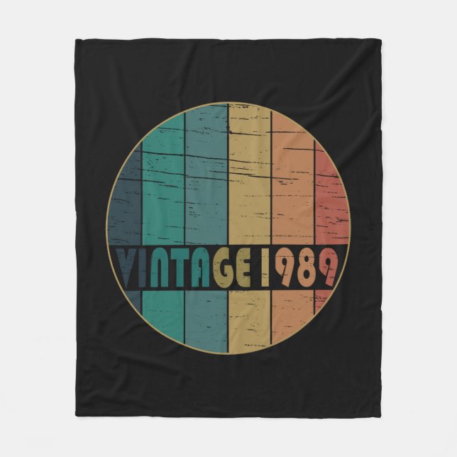 Född 1989 vintagens födelsedagspresent fleecefilt (Framsidan)