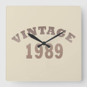 född 1989 vintagens födelsedagspresent fyrkantig klocka