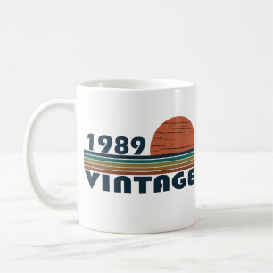 Född 1989 vintagens födelsedagspresent kaffemugg