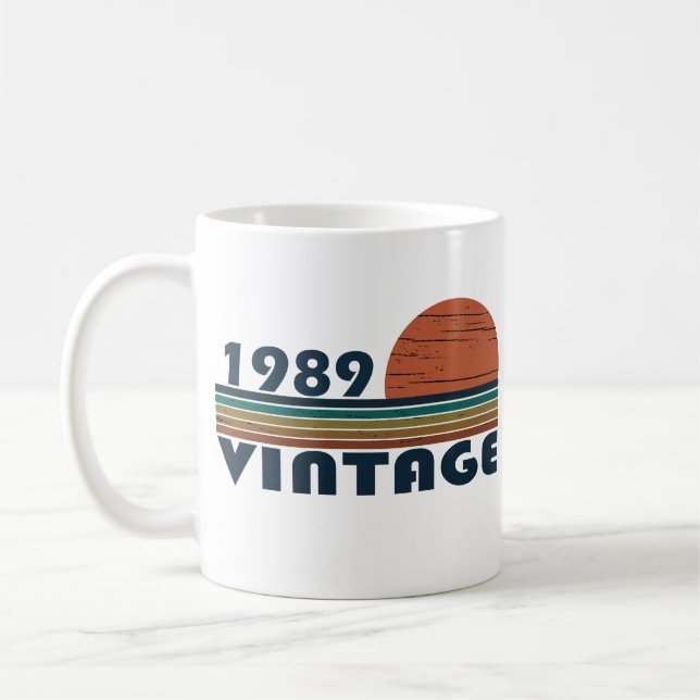 Född 1989 vintagens födelsedagspresent kaffemugg (Vänster)