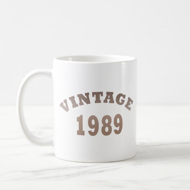 född 1989 vintagens födelsedagspresent kaffemugg (Vänster)