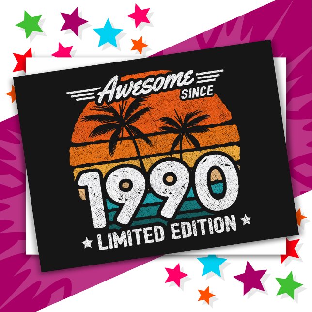 Född 1990 Begränsada utgåvan Retro Fantastisk seda Vykort (Skapare uppladdad)