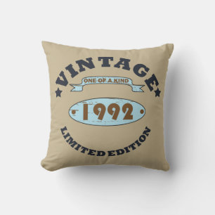 född 1992 vintage födelsedagspresent kudde