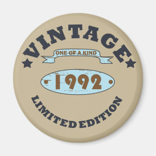 född 1992 vintage födelsedagspresent magnet