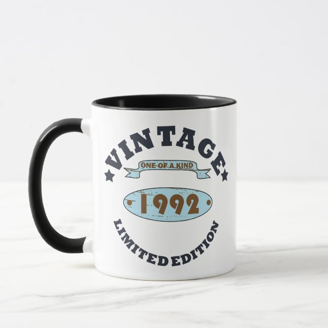 född 1992 vintage födelsedagspresent mugg (Vänster)