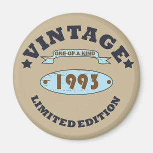 född 1993 vintage födelsedagspresent magnet