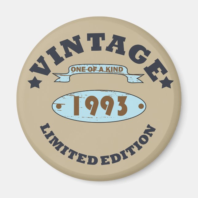 född 1993 vintage födelsedagspresent magnet (Framsidan)