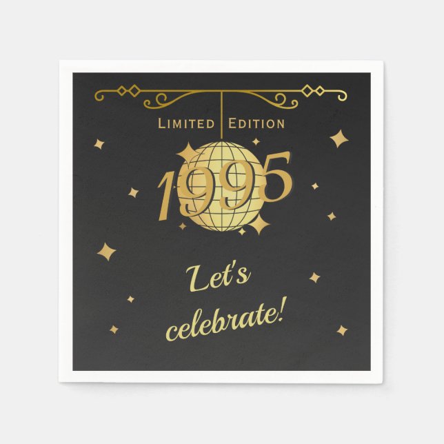 Född 1995 i dekorationen 30års födelsedag party pappersservett (Framsidan)