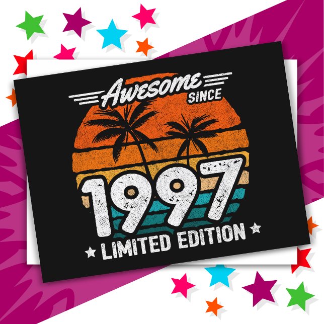 Född 1997 Begränsada utgåvan Retro Fantastisk seda Vykort (Skapare uppladdad)