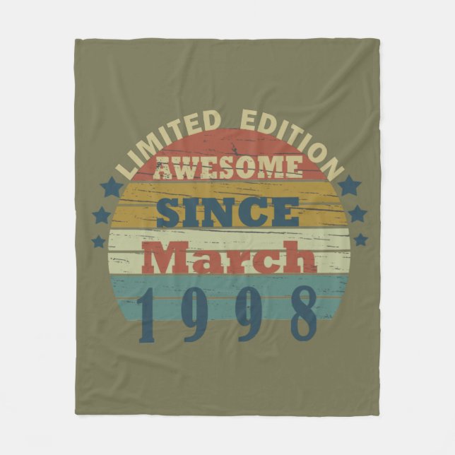 Född 1998 i födelsedagspresent fleecefilt (Framsidan)