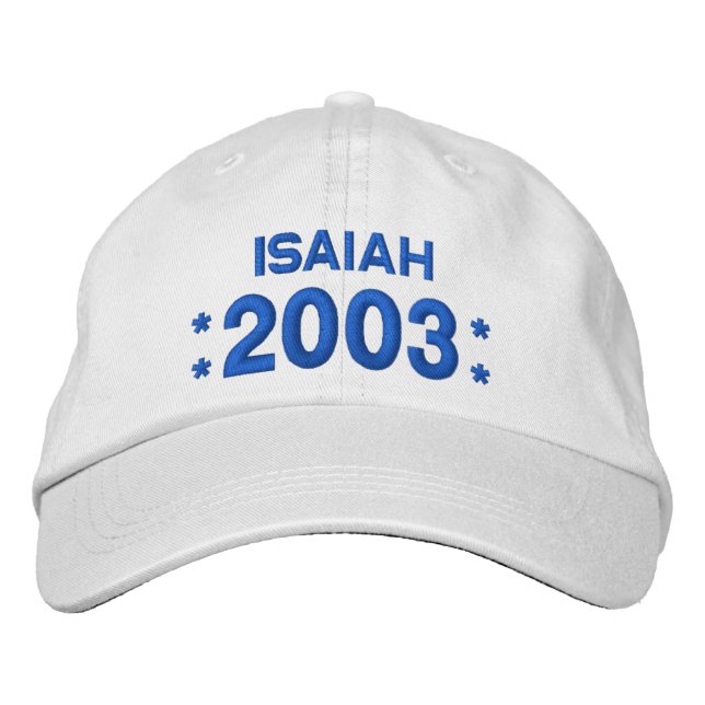 Född 2003 eller valfritt år W04H WHITE Broderad Keps (Framsida)