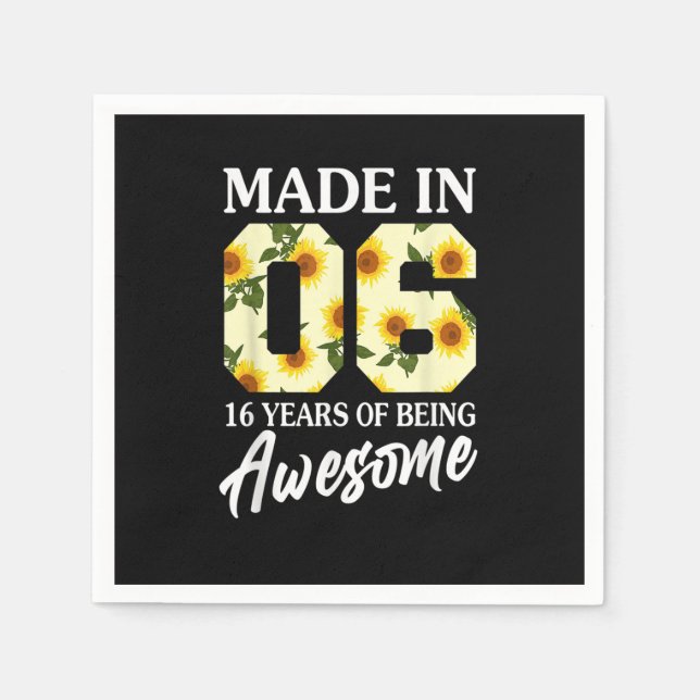 Född 2006 16-åriga 16-dagars Tonåringar Pappersservett (Framsidan)