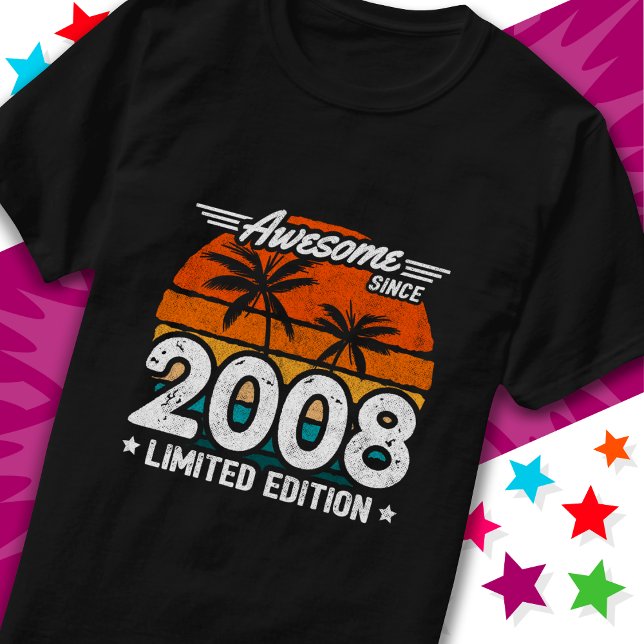 Född 2008 Begränsada utgåvan Retro Fantastisk seda T Shirt (Skapare uppladdad)