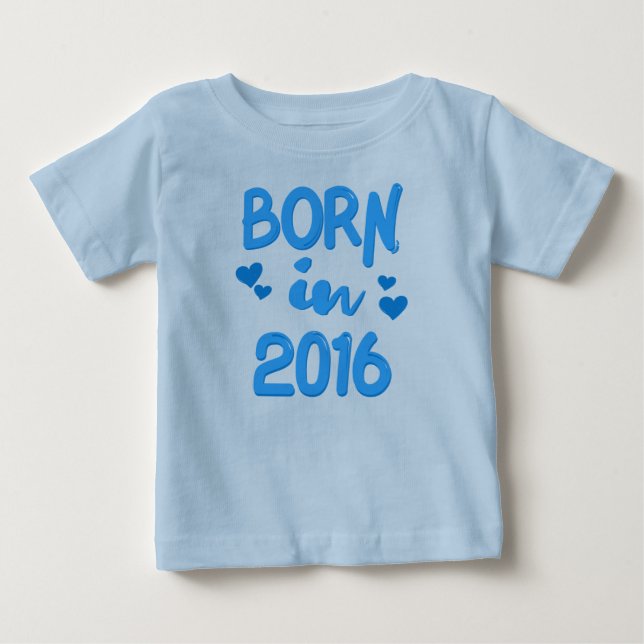 Född 2016 Pojke T-shirt (Framsida)