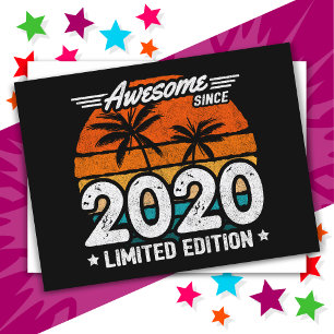 Född 2020 Limited Edition Retro Awesome Sedan 2020 Vykort