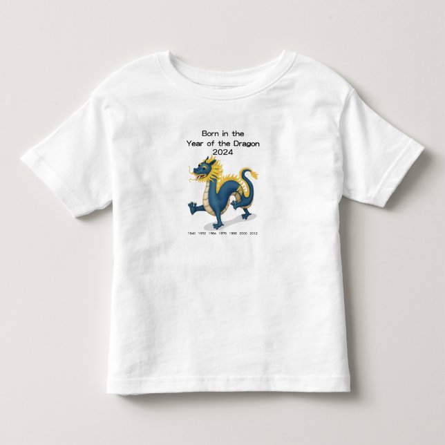 Född 2024 i Kinesiska Zodiac T Shirt (Framsida)