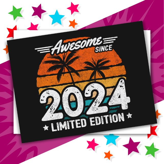 Född 2024 Limited Edition Retro Awesome Sedan 2024 Vykort (Skapare uppladdad)