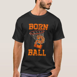 Född 2 Boll Basketball Theme Födelsedagsfest Celeb T Shirt