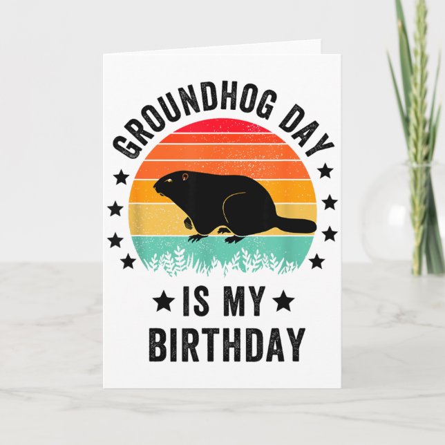 Född 2 februari Groundhog Day, Woodchucks Gro Kort (Framsida)