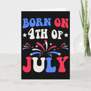 Född 4 juli födelsedag patriotisk kort