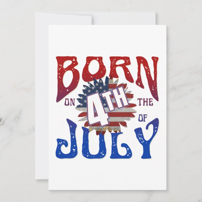 FÖDD 4 JULI JULKORT (Framsida)