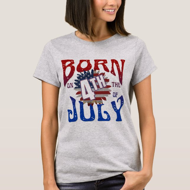 Född 4 juli T-Shirt (Framsida)