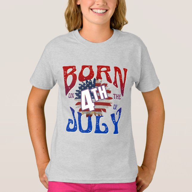 FÖDD 4 JULI T-Shirt (Framsida)