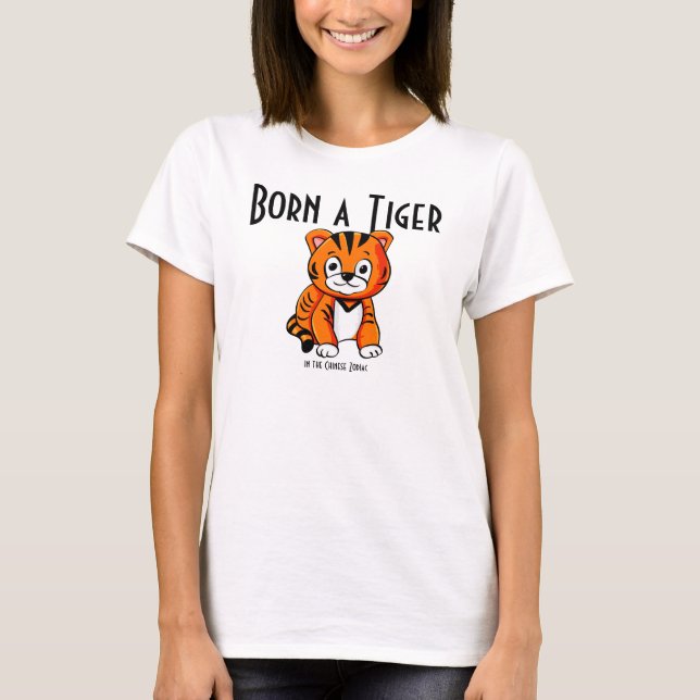 Född a Tiger T-Shirt (Framsida)