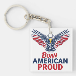 Född Amerikan Stolt Patriotisk Örn Amerikansk Flag